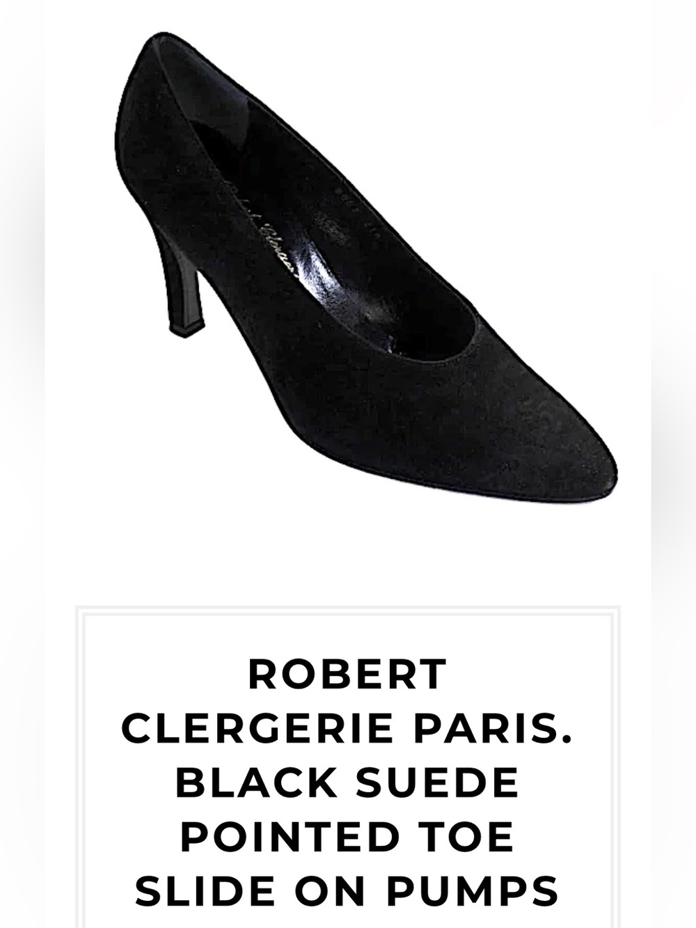 Vintage 90’s Robert Clergerie Paris /Barney’s NY black suede leather pumps heels